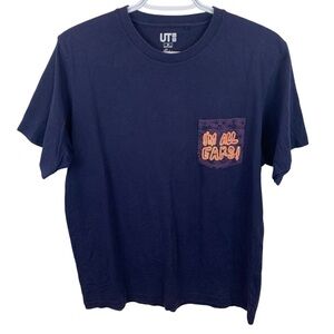 Uniqlo x Disney I'm All Ears! Mickey Mouse Pocket Tee Men's M Navy T-Shirt Top